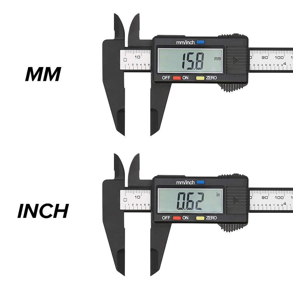 Carbon Fiber Dial Vernier Caliper Gauge Micrometer Measuring Tool Digital Ruler