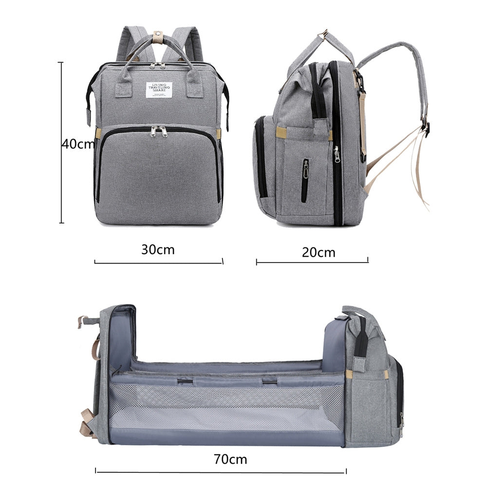 Foldable  Diaper Bag with Changing Station Multifunction Portable Travel Back Pack