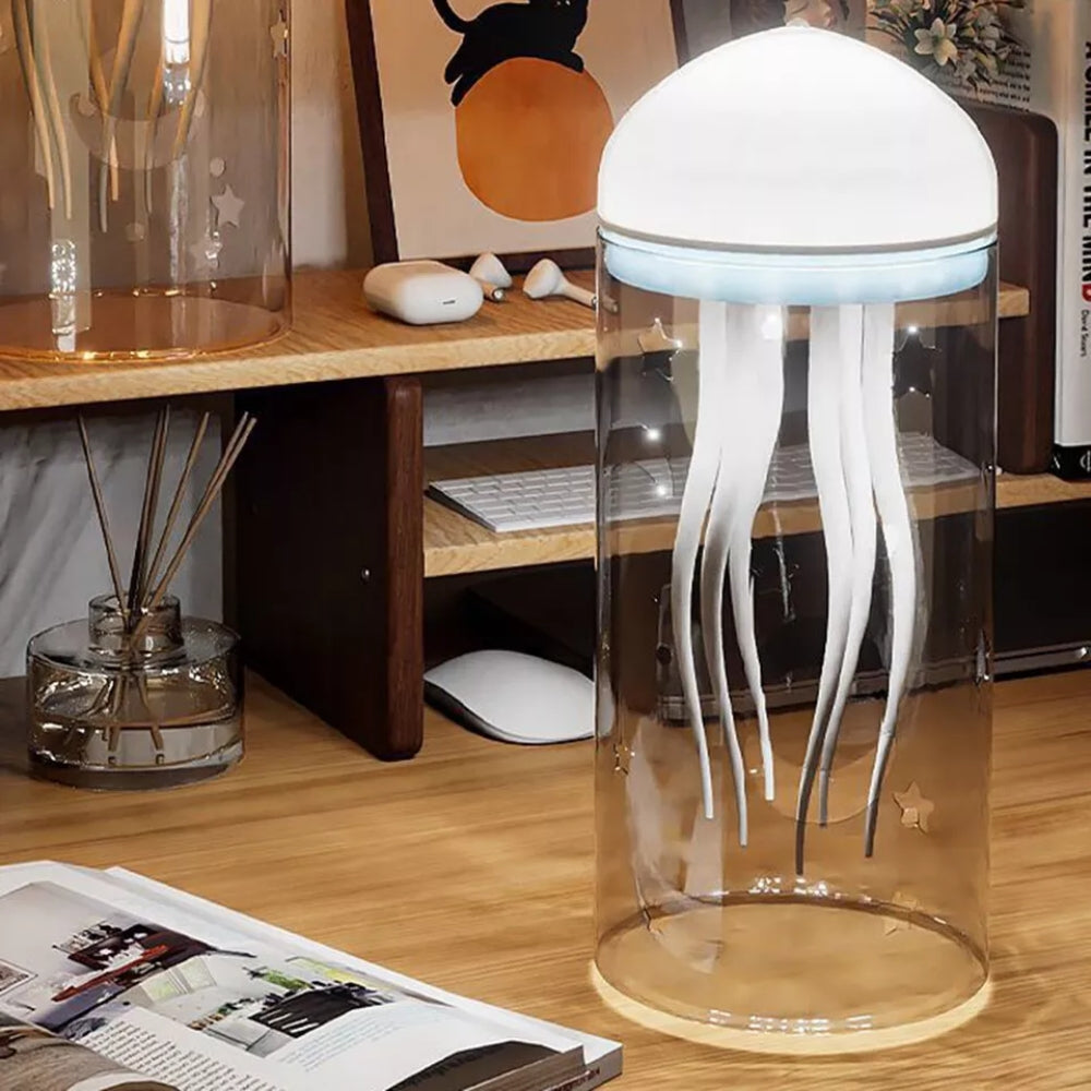 Rotating Jellyfish Night Light Decorative Bedside Lamp for Home Bedroom