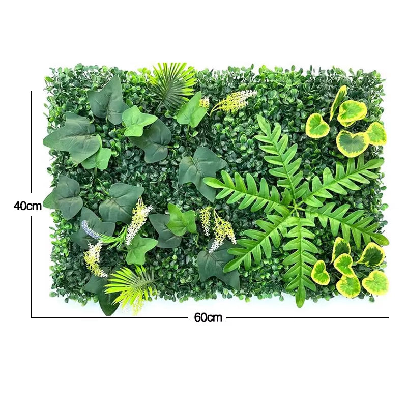 60X40Cm Artificial Plant Green Wall Landscape Home Garden Jungle Decor Fake Plants Plastic Lawn Wall Panels Garden Fence Decorat