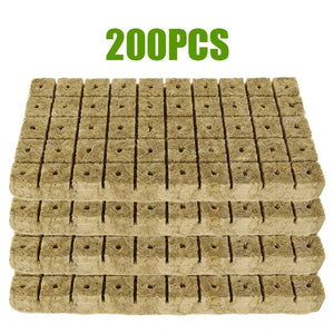 50/300PCS Planting Sponge Stone Wool Starter Plugs Hydroponic Grow Media Cubes Home Greenhouse Garden Supplies Seedling Block