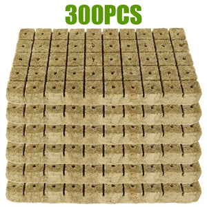 50/300PCS Planting Sponge Stone Wool Starter Plugs Hydroponic Grow Media Cubes Home Greenhouse Garden Supplies Seedling Block