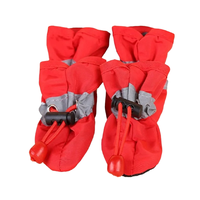 4Pcs/Set Waterproof Pet Dog Shoes Anti-Slip Rain Boots Footwear for Small Cats Dogs Puppy Dog Pet Booties Pet Paw Accessories