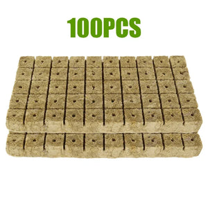 50/300PCS Planting Sponge Stone Wool Starter Plugs Hydroponic Grow Media Cubes Home Greenhouse Garden Supplies Seedling Block