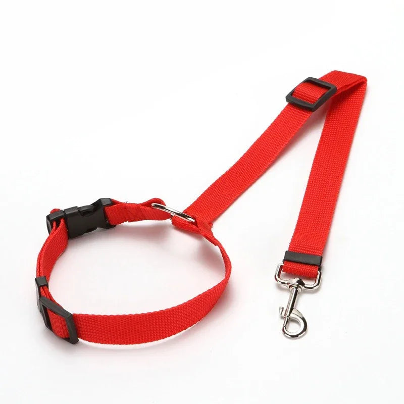 Solid Two-In-One Pet Car Seat Belt Lead Leash Backseat Safety Belt Adjustable Harness for Kitten Dogs Collar Pet Accessories