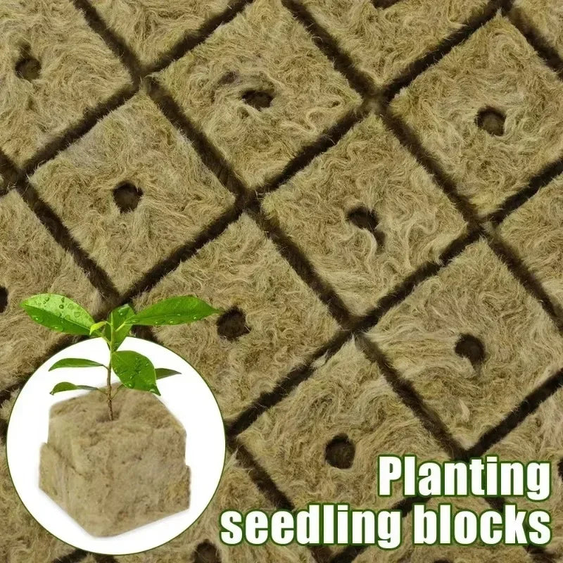 50/300PCS Planting Sponge Stone Wool Starter Plugs Hydroponic Grow Media Cubes Home Greenhouse Garden Supplies Seedling Block