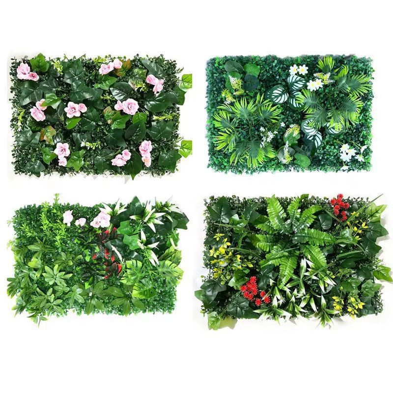 60X40Cm Artificial Plant Green Wall Landscape Home Garden Jungle Decor Fake Plants Plastic Lawn Wall Panels Garden Fence Decorat