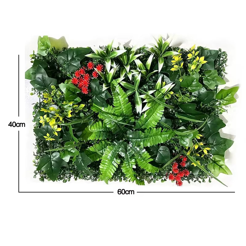 60X40Cm Artificial Plant Green Wall Landscape Home Garden Jungle Decor Fake Plants Plastic Lawn Wall Panels Garden Fence Decorat