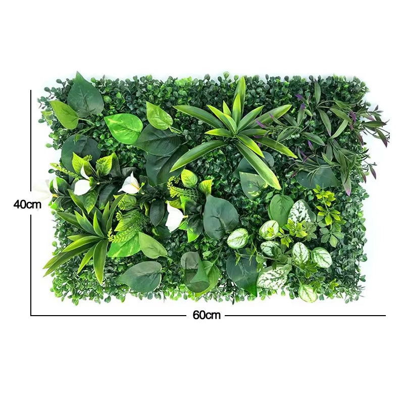 60X40Cm Artificial Plant Green Wall Landscape Home Garden Jungle Decor Fake Plants Plastic Lawn Wall Panels Garden Fence Decorat