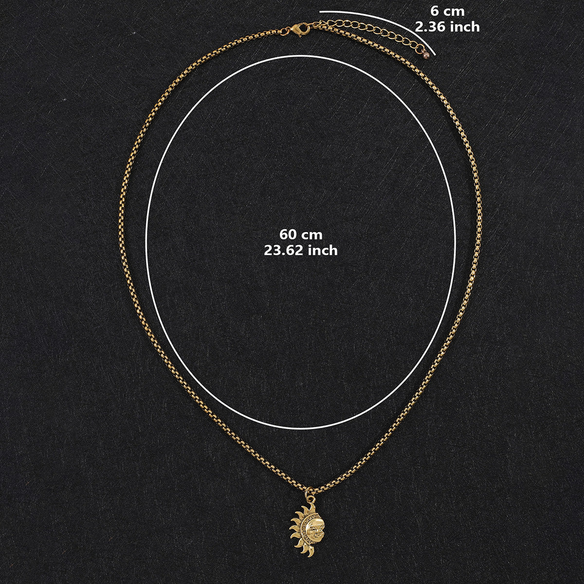 Sun And Moon Asymmetric Accessories Men's Titanium Steel Couple's High Sense Necklace