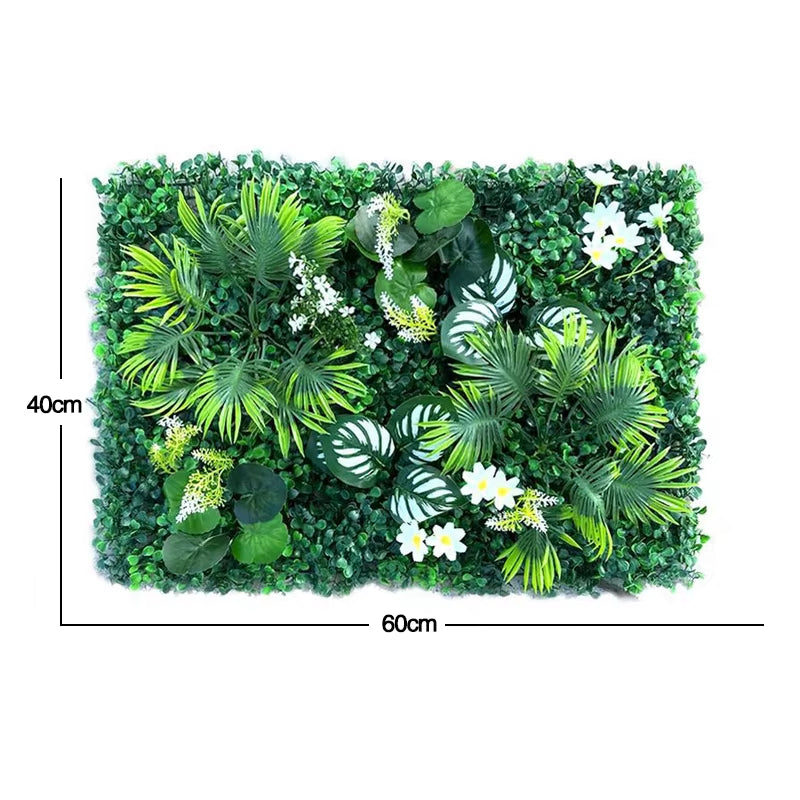 60X40Cm Artificial Plant Green Wall Landscape Home Garden Jungle Decor Fake Plants Plastic Lawn Wall Panels Garden Fence Decorat